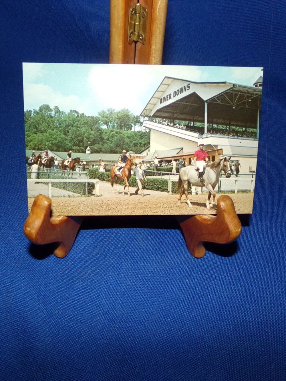 Vintage Full Color River Downs Horse Track Postcard - Unused - Cincinnati, Ohio